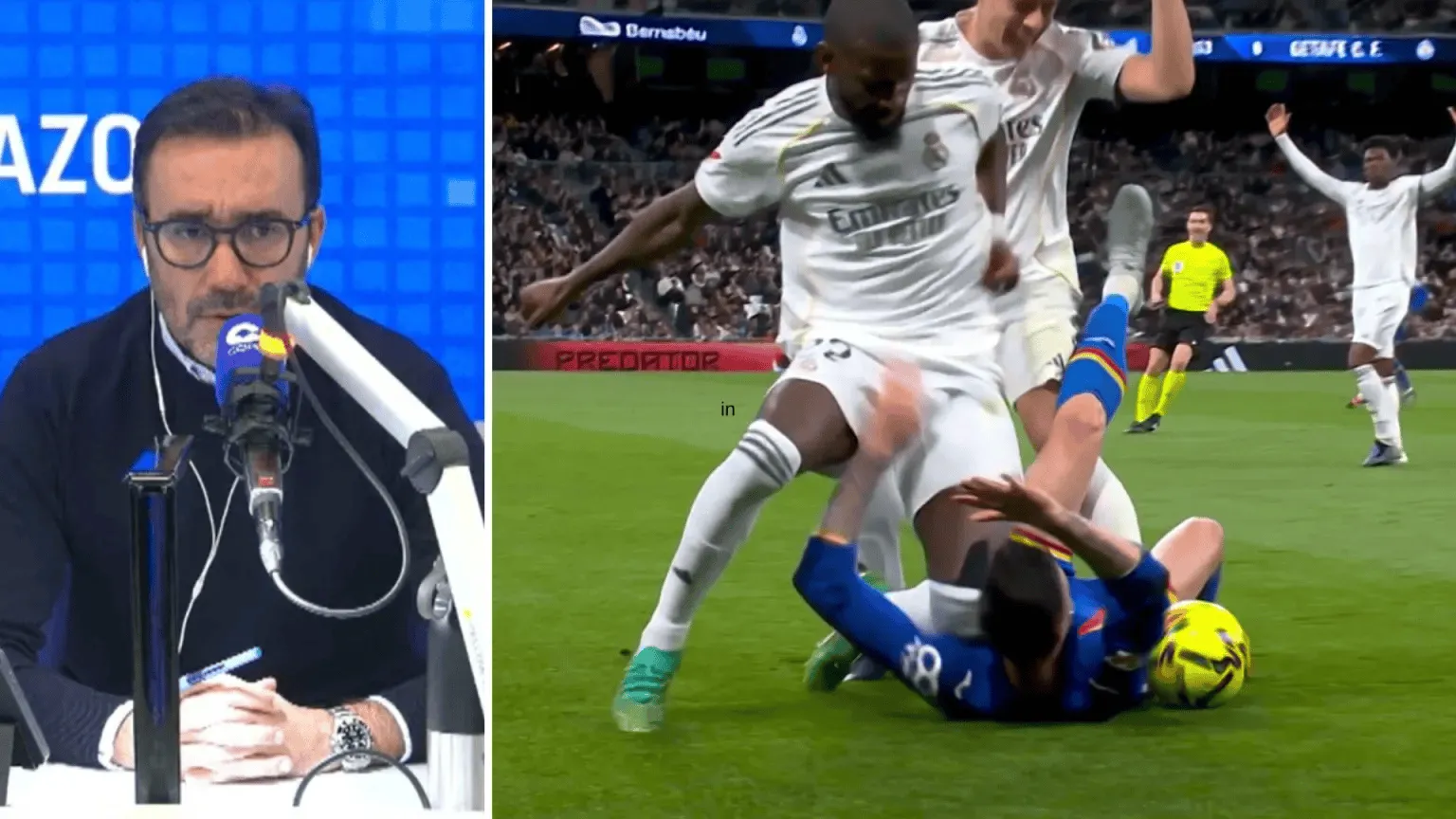 科贝主持人:吕迪格的动作是今年最野蛮之一,该被多场禁赛